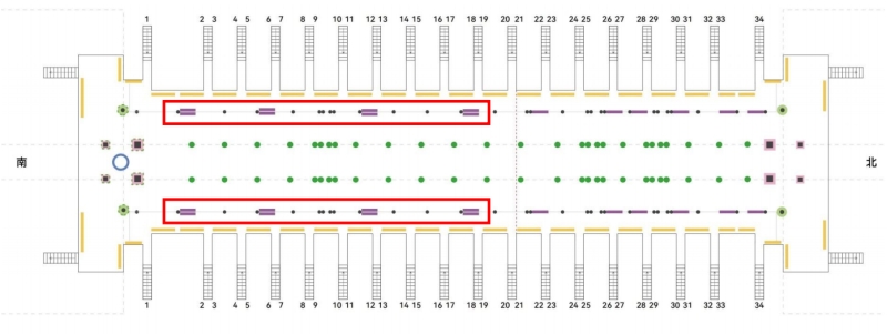 西安北站广告-出站B1层玻璃隔断灯箱位置图