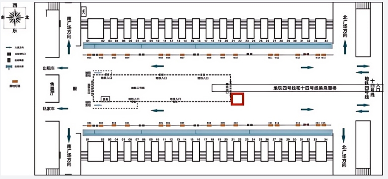 西安北站广告-出站层展位位置图