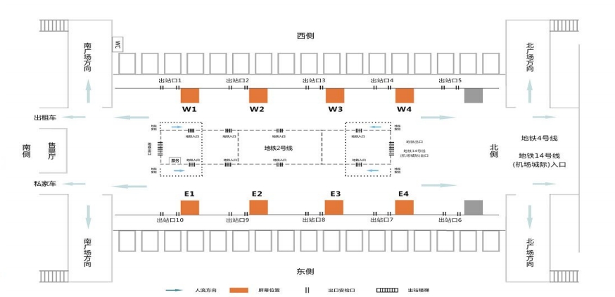 西安北站广告-出站层LED屏位置图