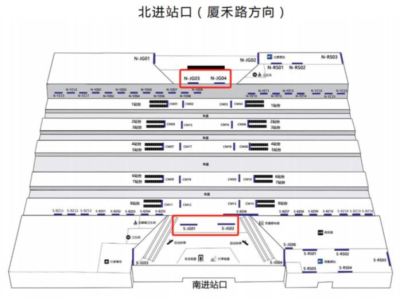 厦门站广告-进站安检口灯箱点位图
