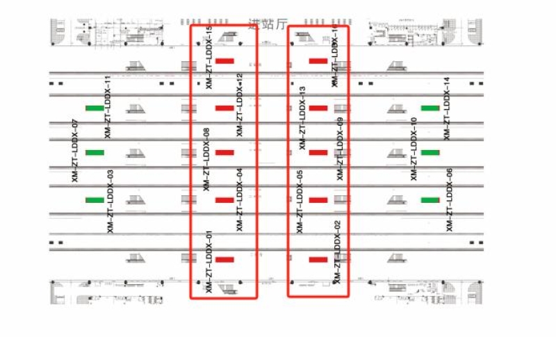 厦门站广告-站台双面灯箱套装位置图