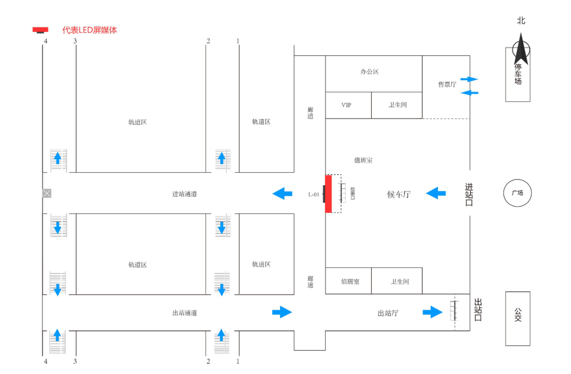 邢台东站-进站候车大厅LED屏点位图