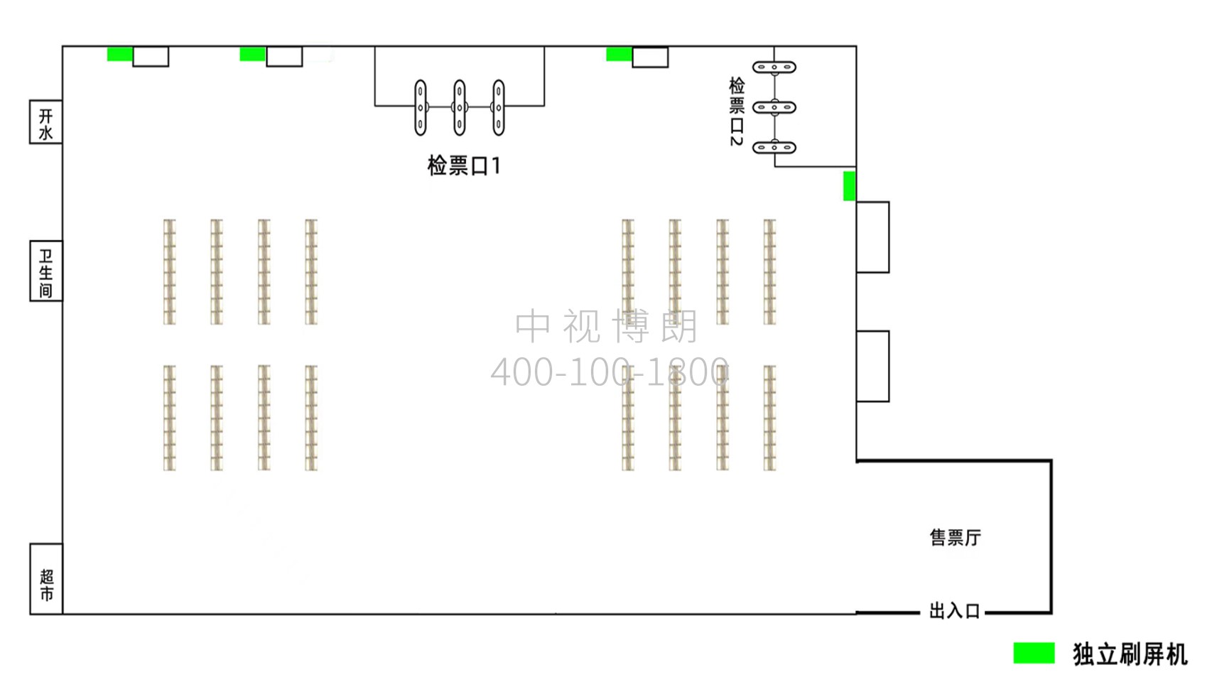 咸阳西站广告-候车室独立刷屏套装点位图