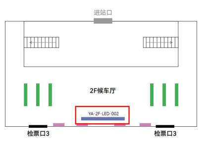 延安站-2F进站口LED电子屏点位图