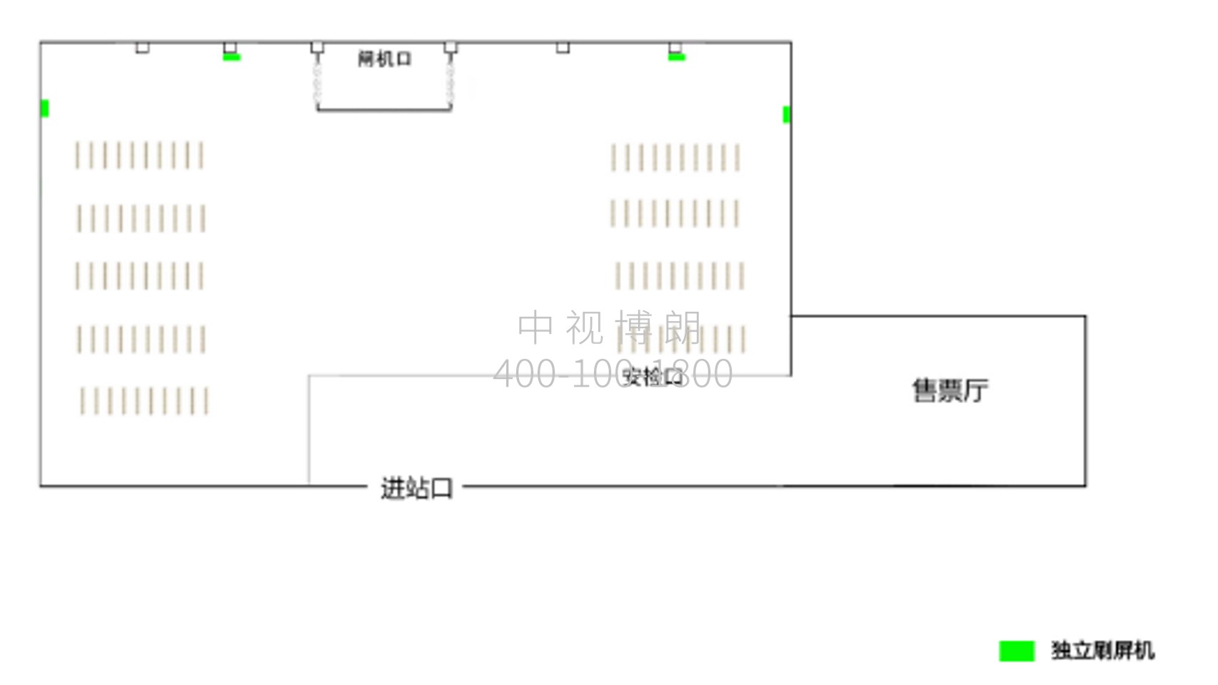 运城北站广告-候车室独立刷屏套装点位图