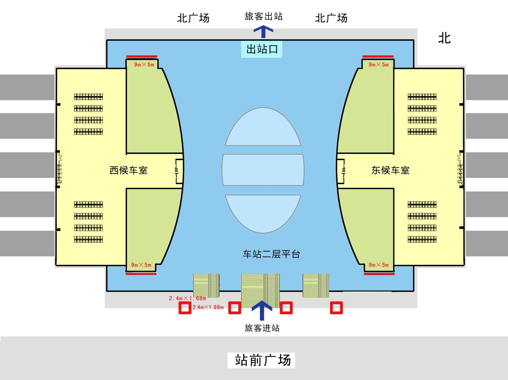 烟台站广告-进站口立柱灯箱套装点位图