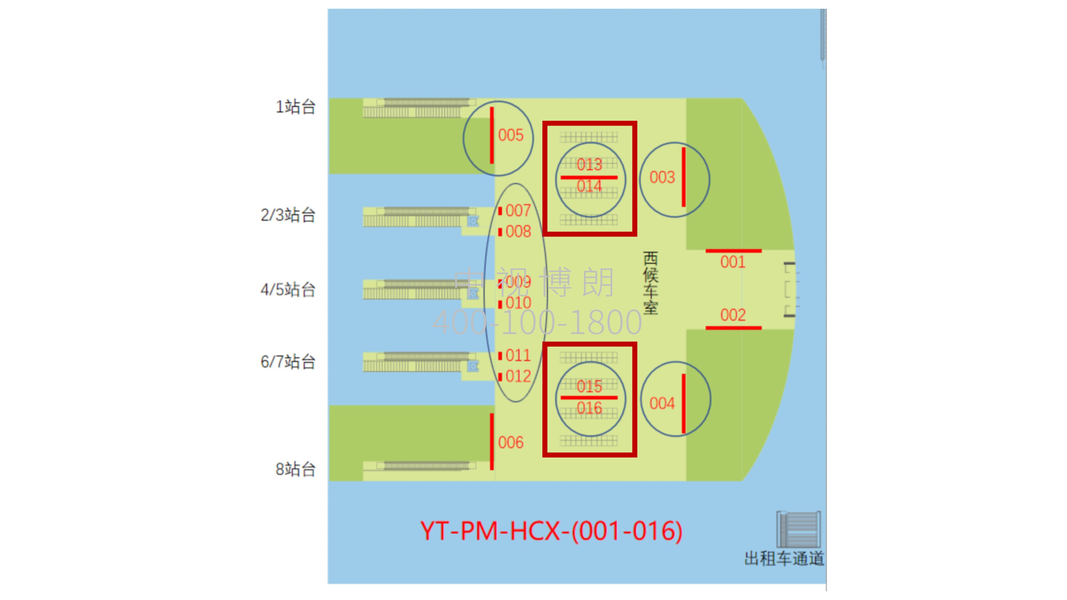 烟台站广告-进站西候车室吊旗点位图