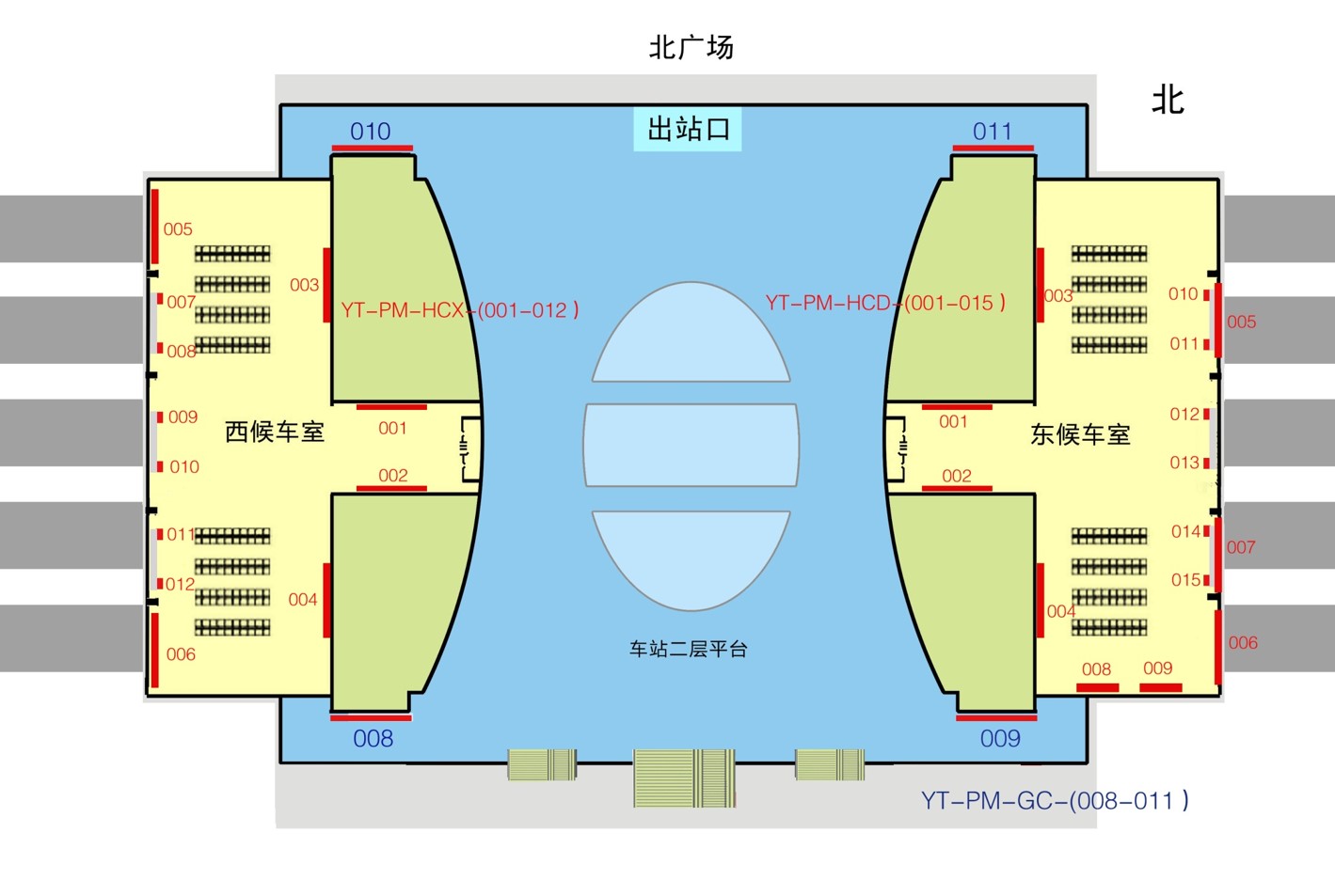 烟台站广告-进站南自动售票机上方灯箱点位图