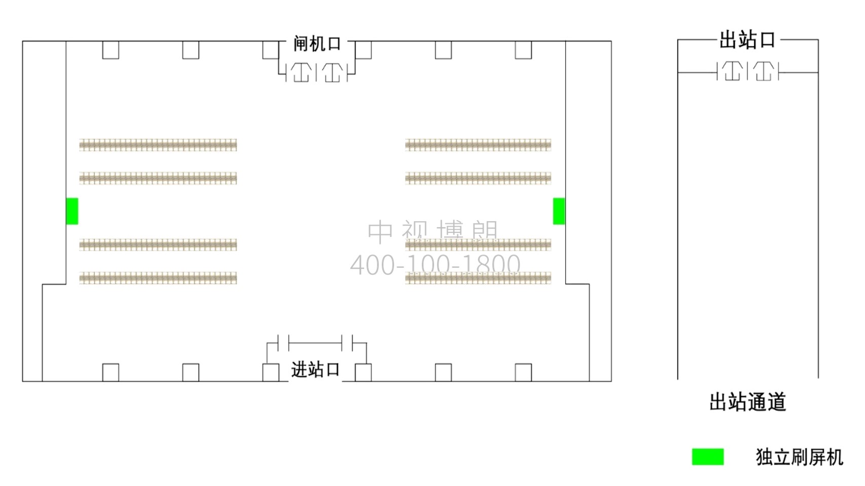 枣庄站广告-候车室独立刷屏套装点位图
