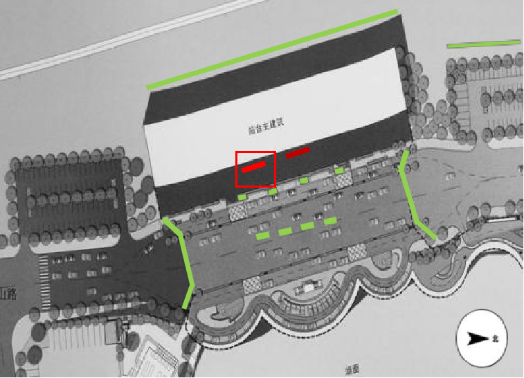 枣庄站广告-候车厅LED信息屏左侧灯箱点位图