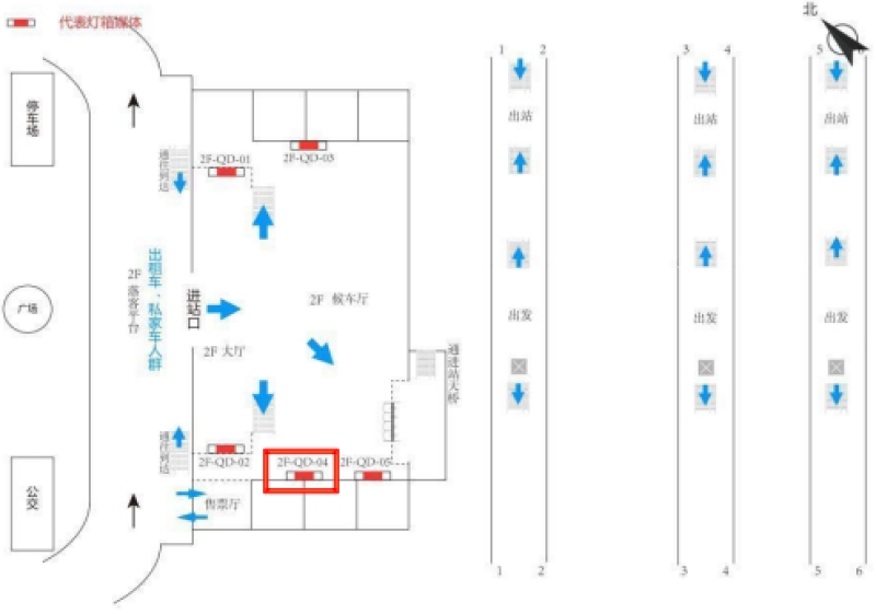周口东站-进站二层候车厅灯箱4点位图