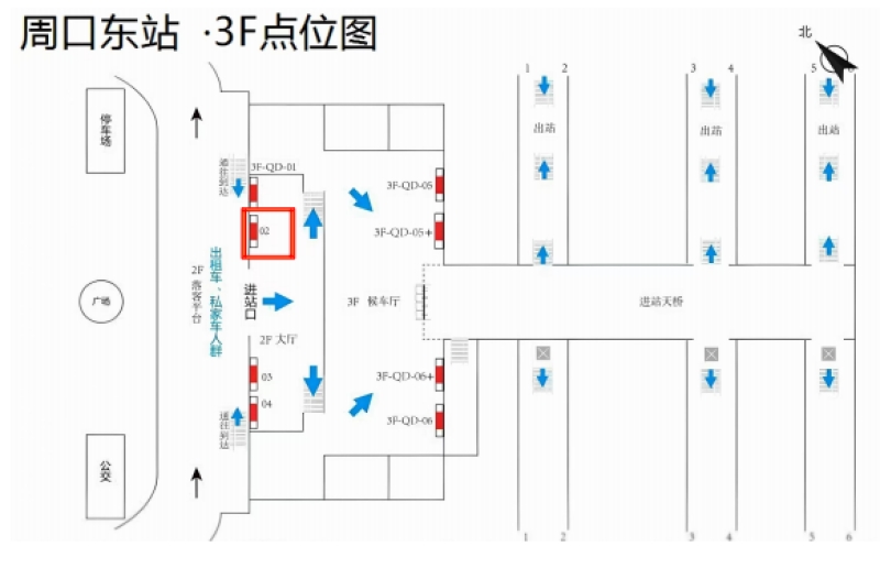 周口东站-进站三层候车厅灯箱2点位图