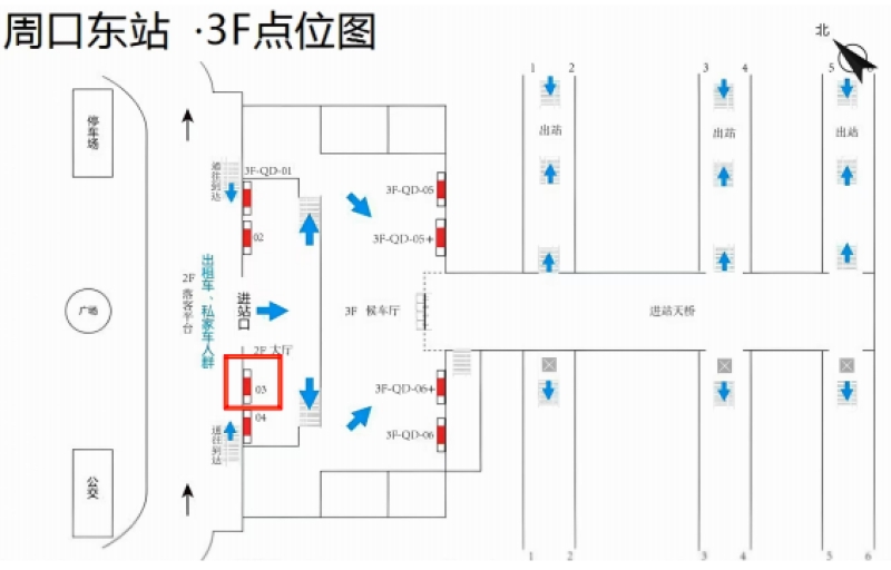 周口东站-进站三层候车厅灯箱3点位图