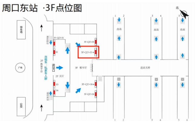 周口东站-进站三层候车厅灯箱7点位图