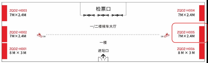 肇庆东站-进站候车厅墙面灯箱5点位图