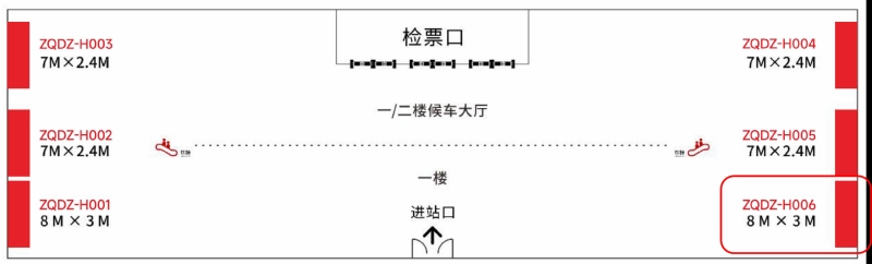 肇庆东站-进站候车厅墙面灯箱6点位图