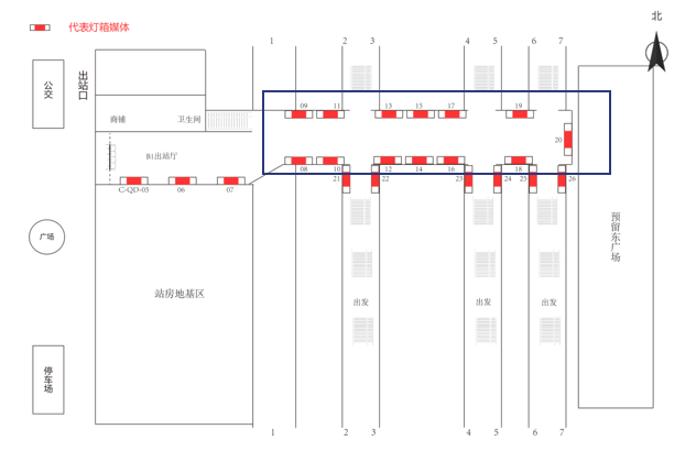 Реклама станции Zunyi-Световой ящик выхода, уровень B1Точечная диаграмма