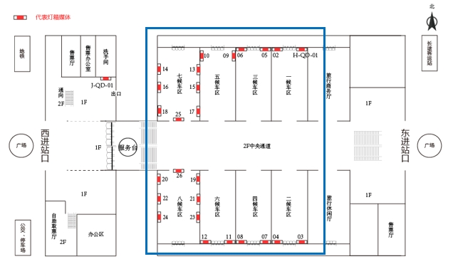 郑州站广告-候车厅灯箱点位图