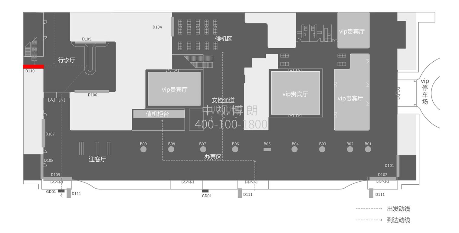 琼海博鳌机场广告广告-F1到达厅墙面灯箱2位置图