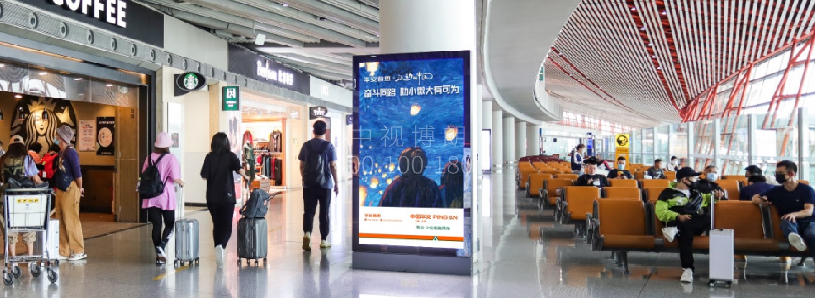 北京首都机场广告-T3C国内出发大厅滚动灯箱套装