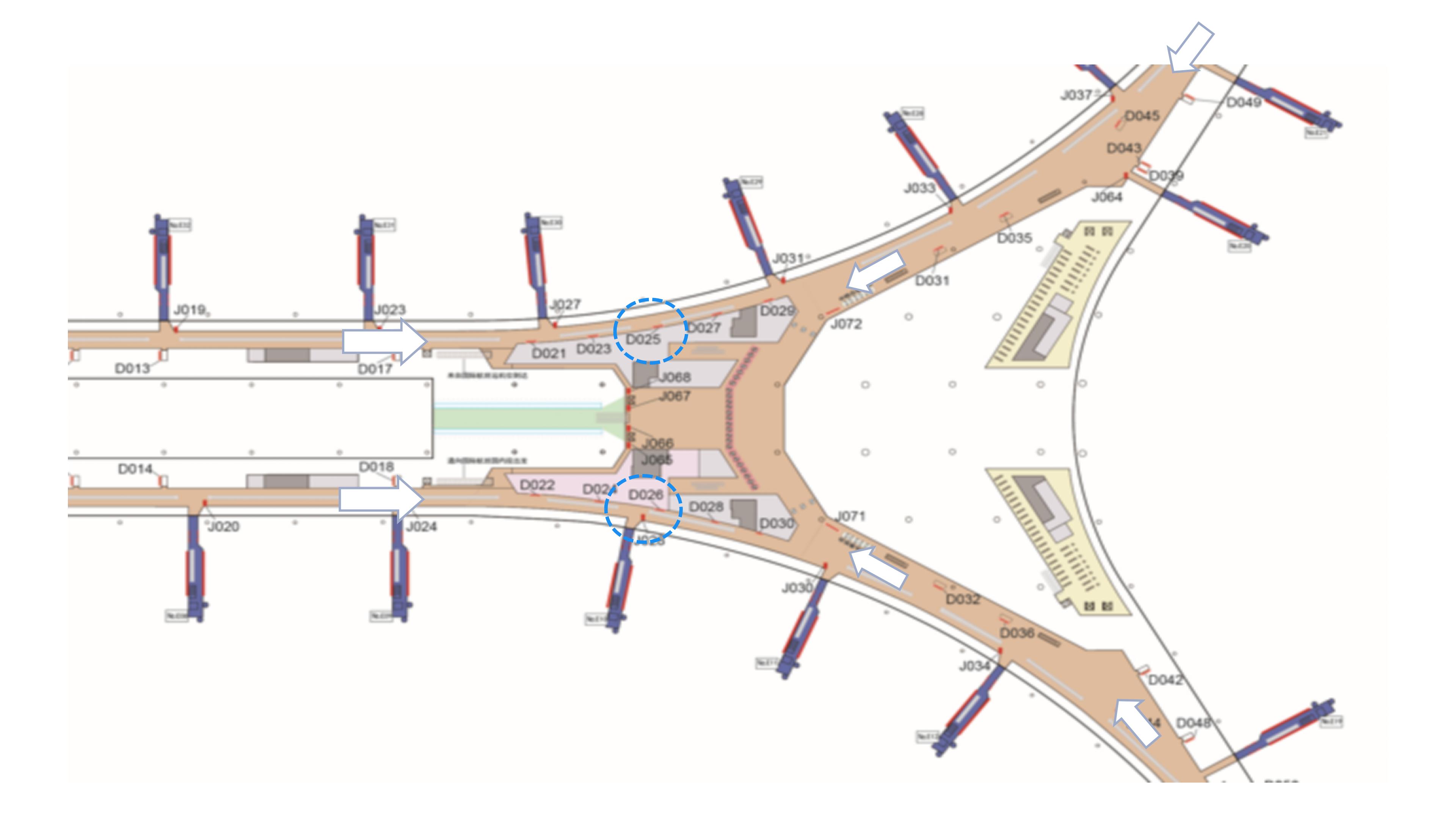 T3国际到达通廊灯箱点位图