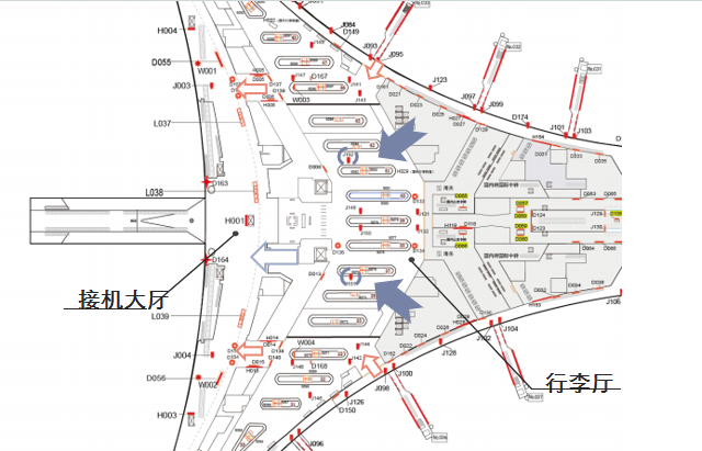北京首都机场广告-T3国际到达行李厅灯箱位置图