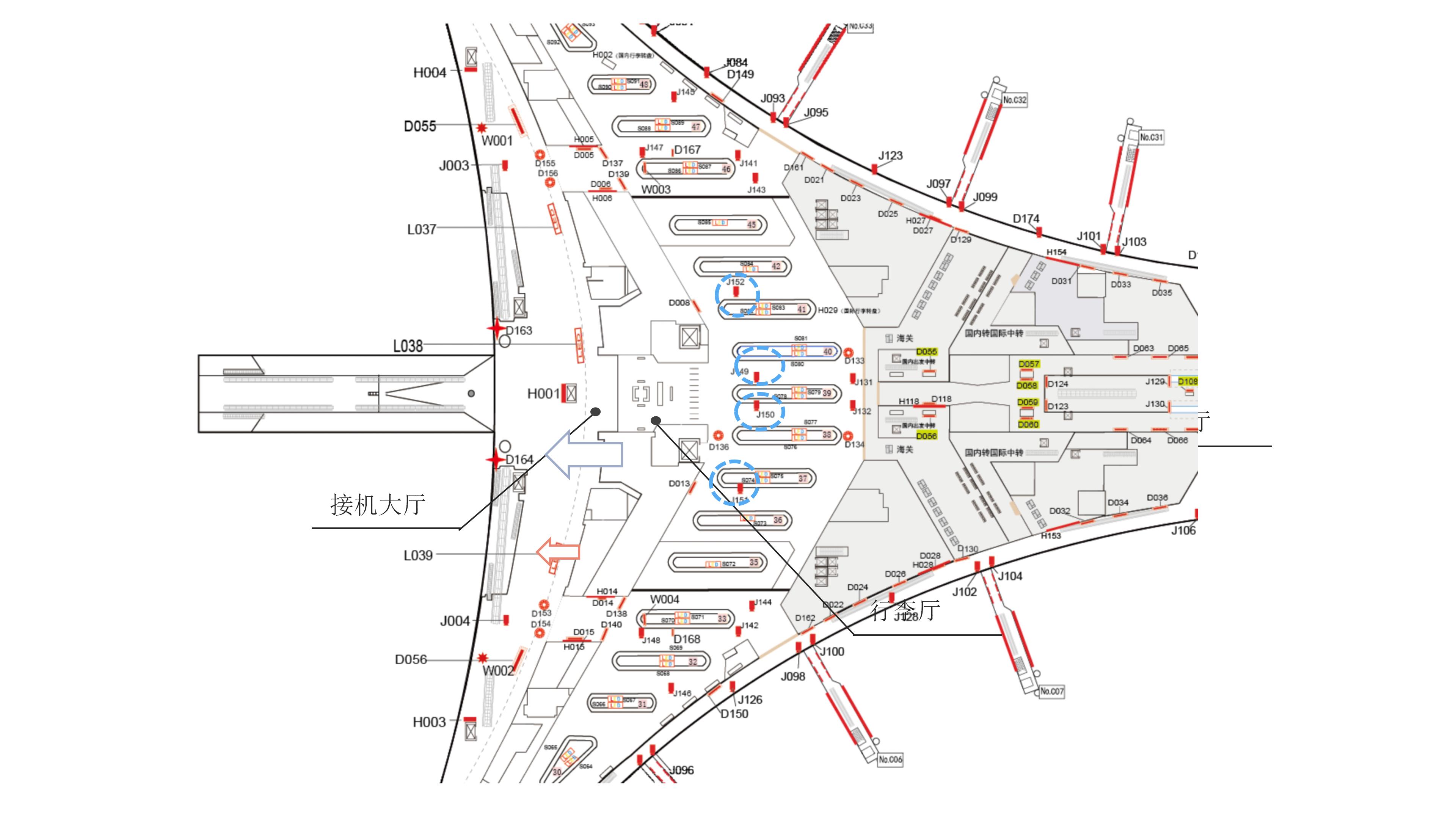 T3国际到达行李厅灯箱点位图