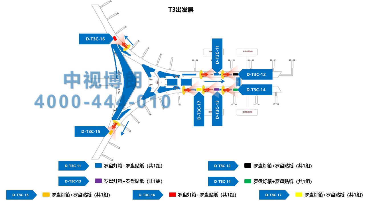 北京首都机场广告-T3C Departure and Waiting Area Light Box Sticker Set位置图