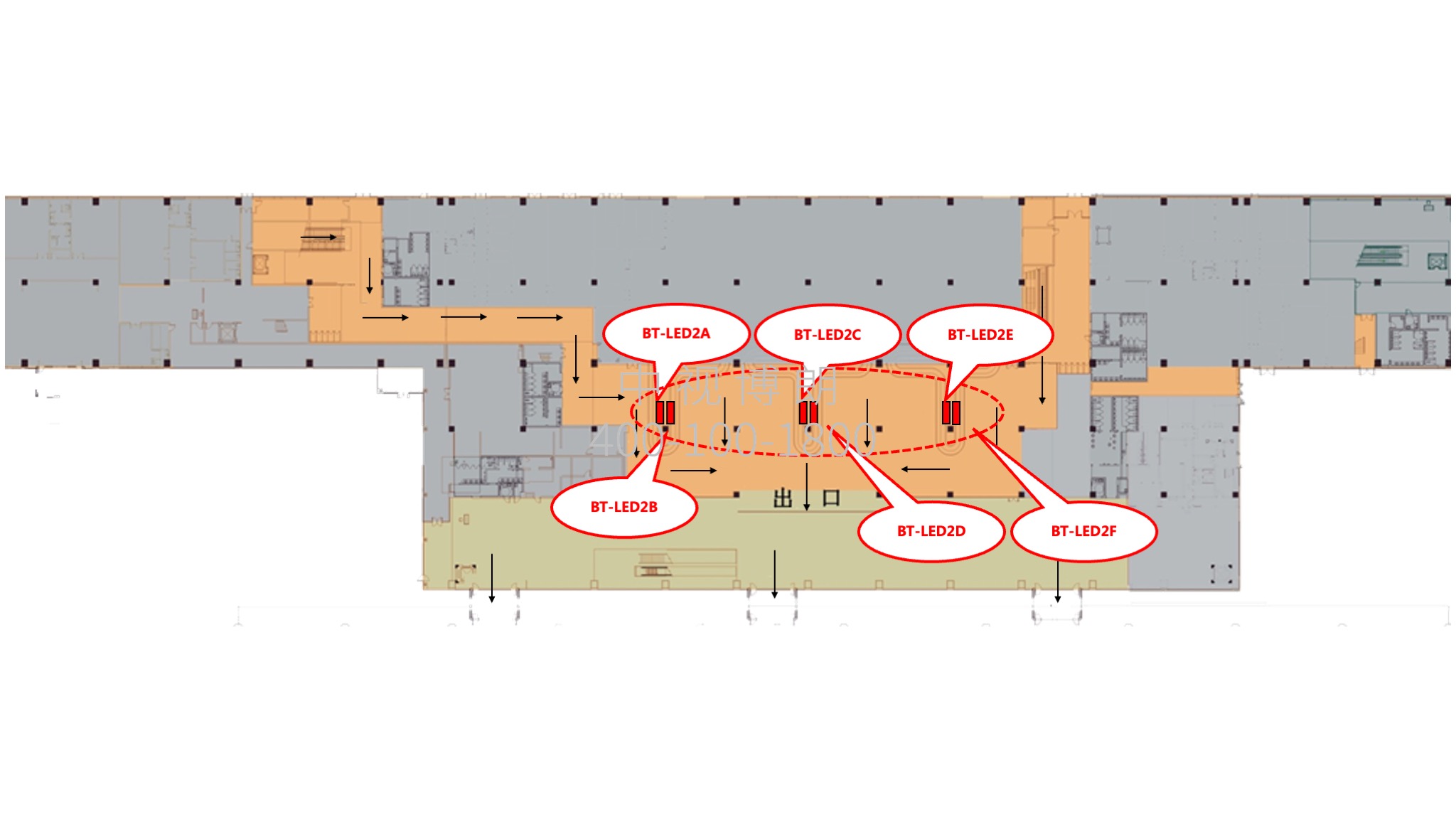 包头机场广告广告-到达行李厅转盘LED大屏位置图