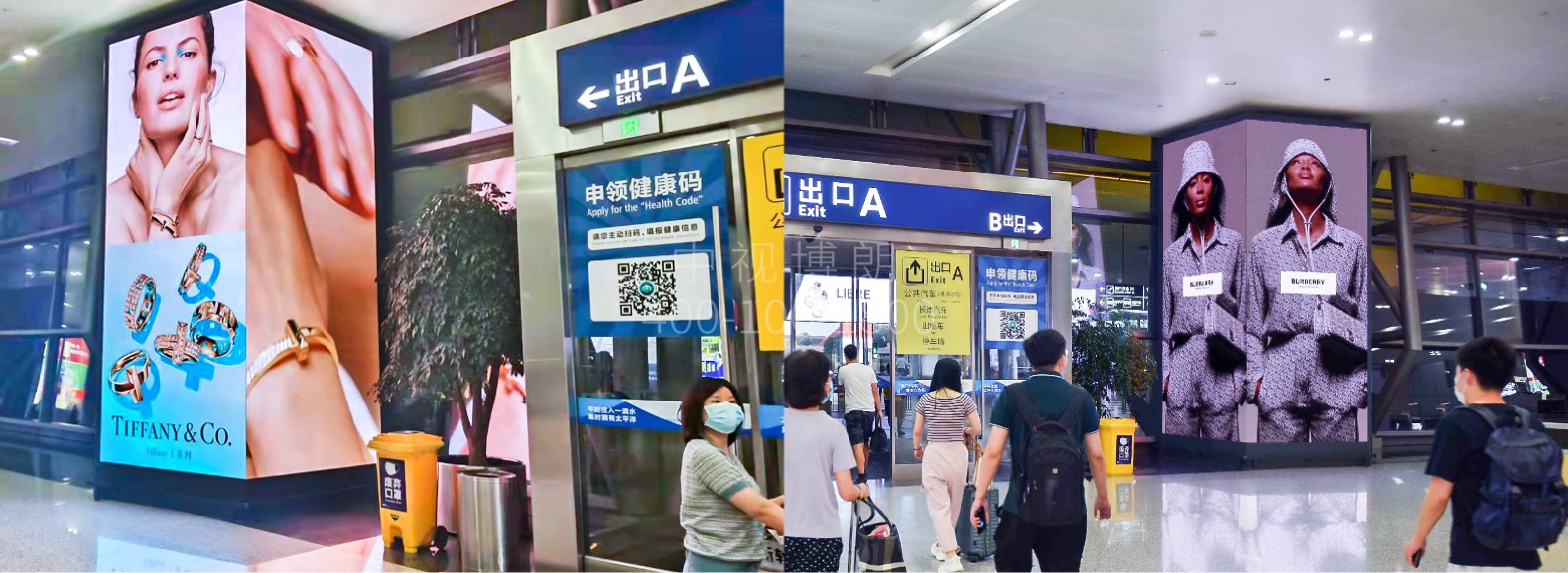 成都双流机场广告-国内到达行李厅LED竖屏套装
