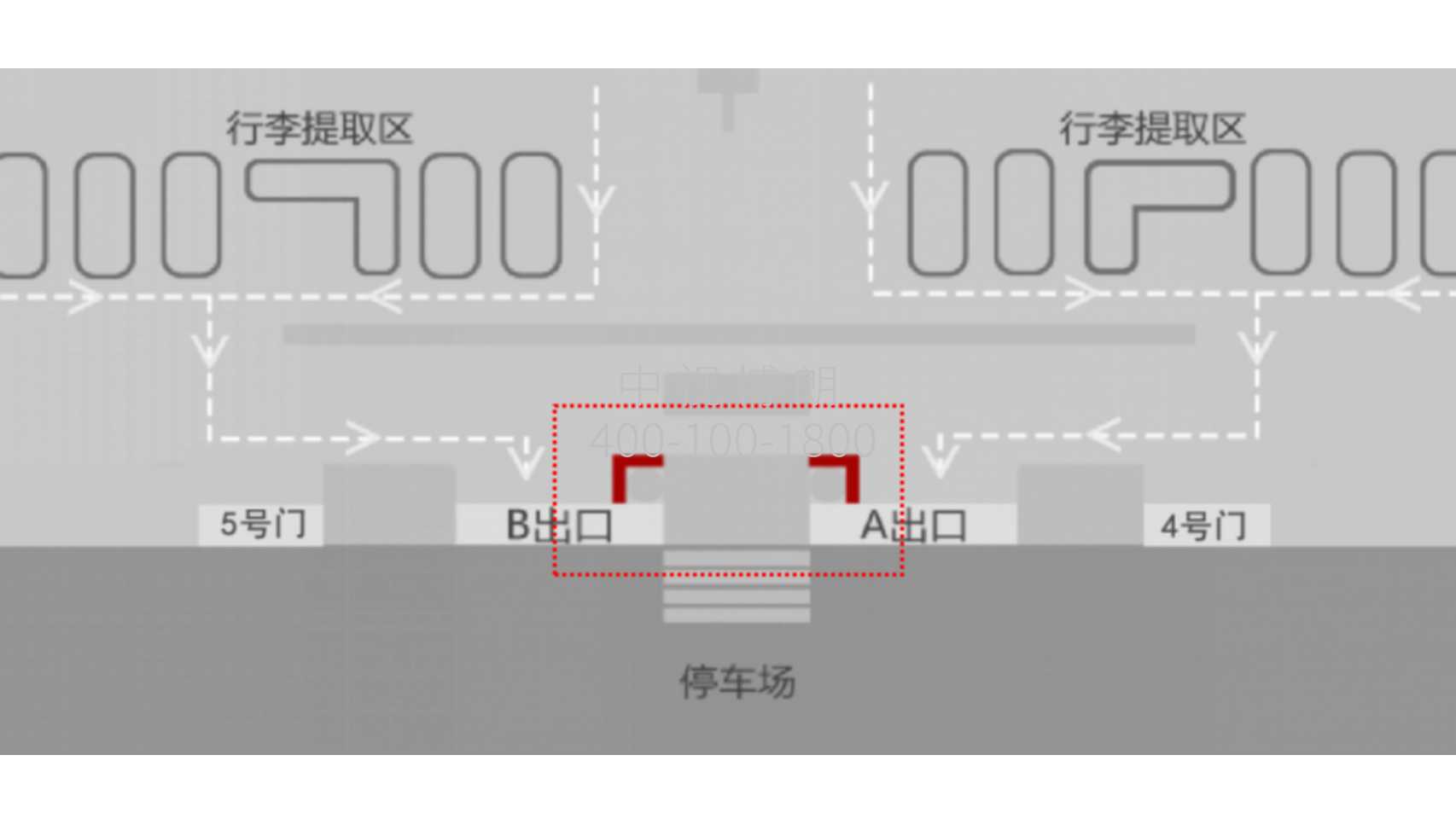 成都双流机场广告-国内到达行李厅LED竖屏套装位置图