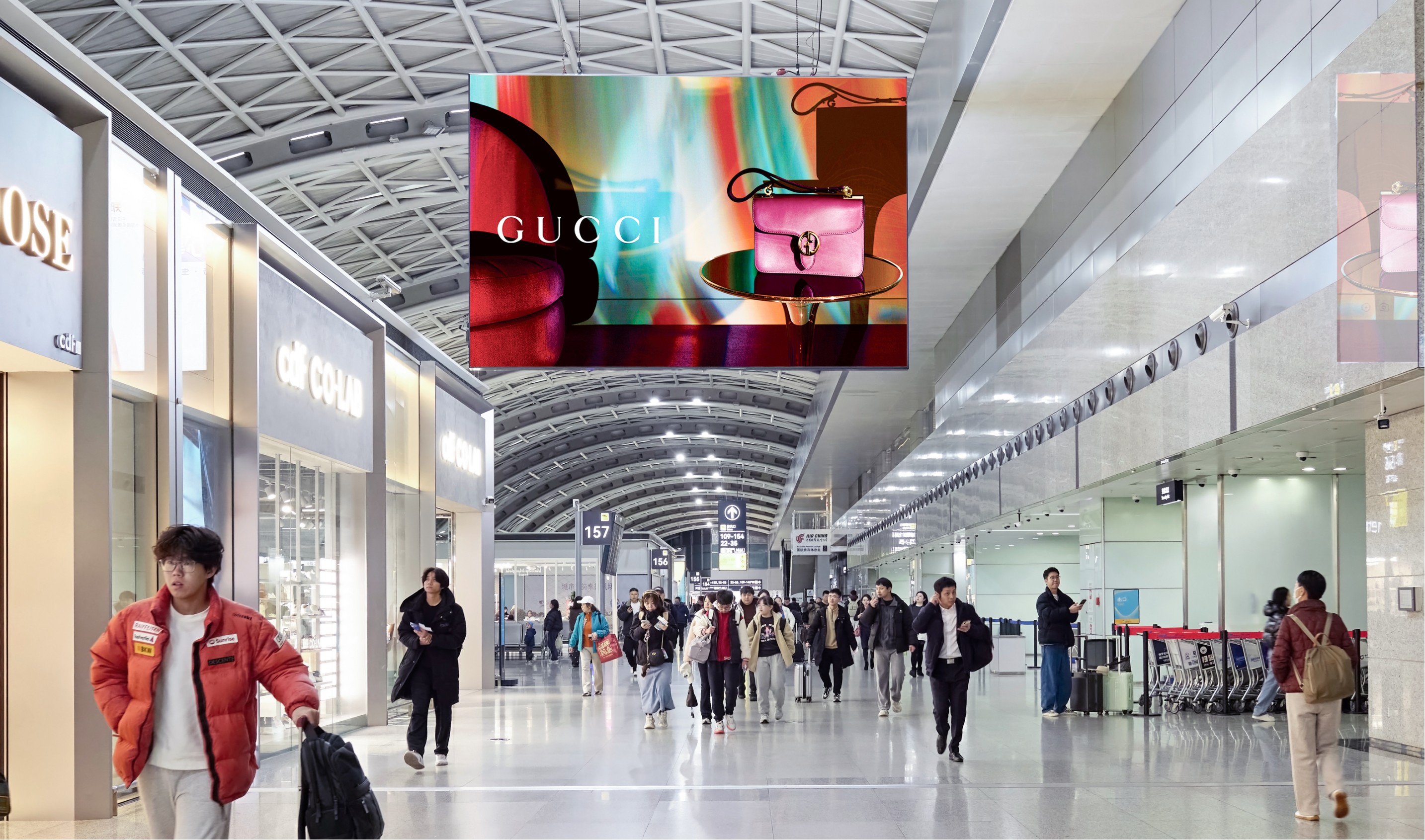 Chengdu Airport Advertising-T2 Domestic Departure Waiting Area Hanging Light Box Set 1