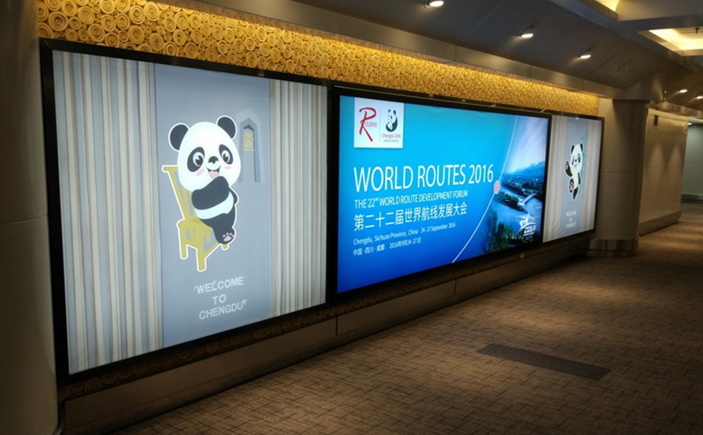 成都双流机场广告-国际到达走廊灯箱1