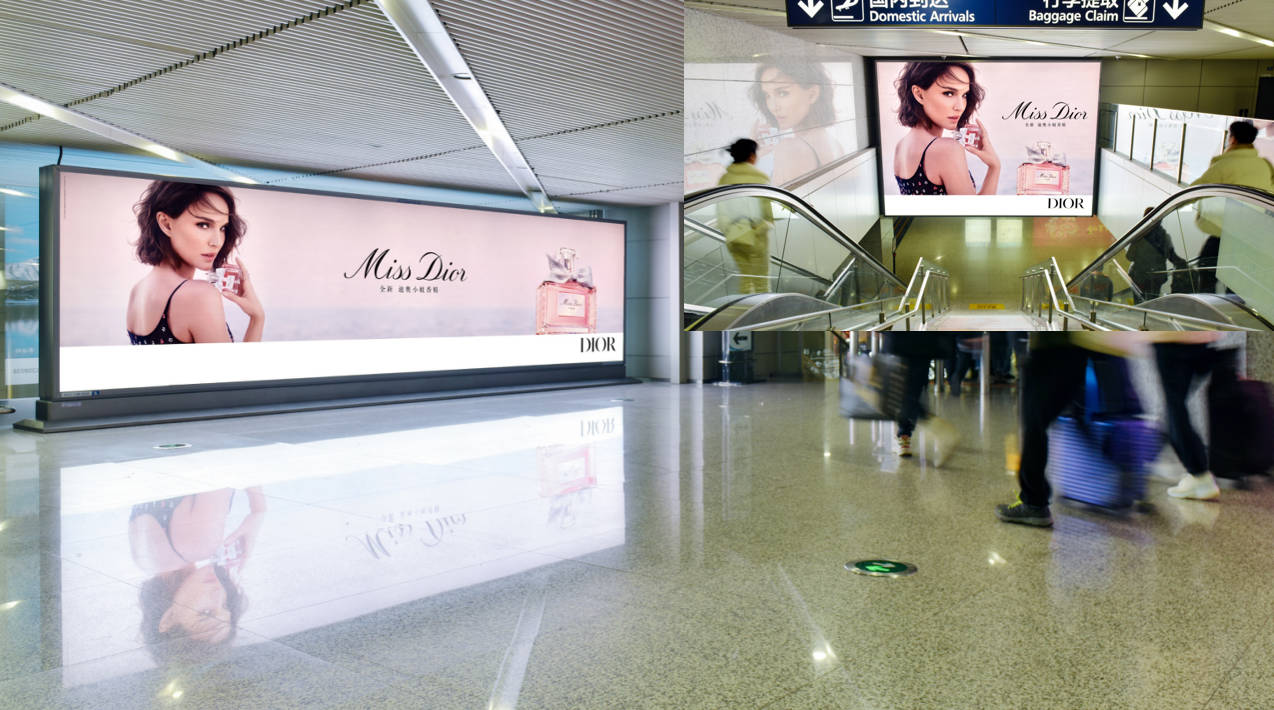Chengdu Airport Advertising-T2 Domestic Arrival Corridor Escalator Light Box Set