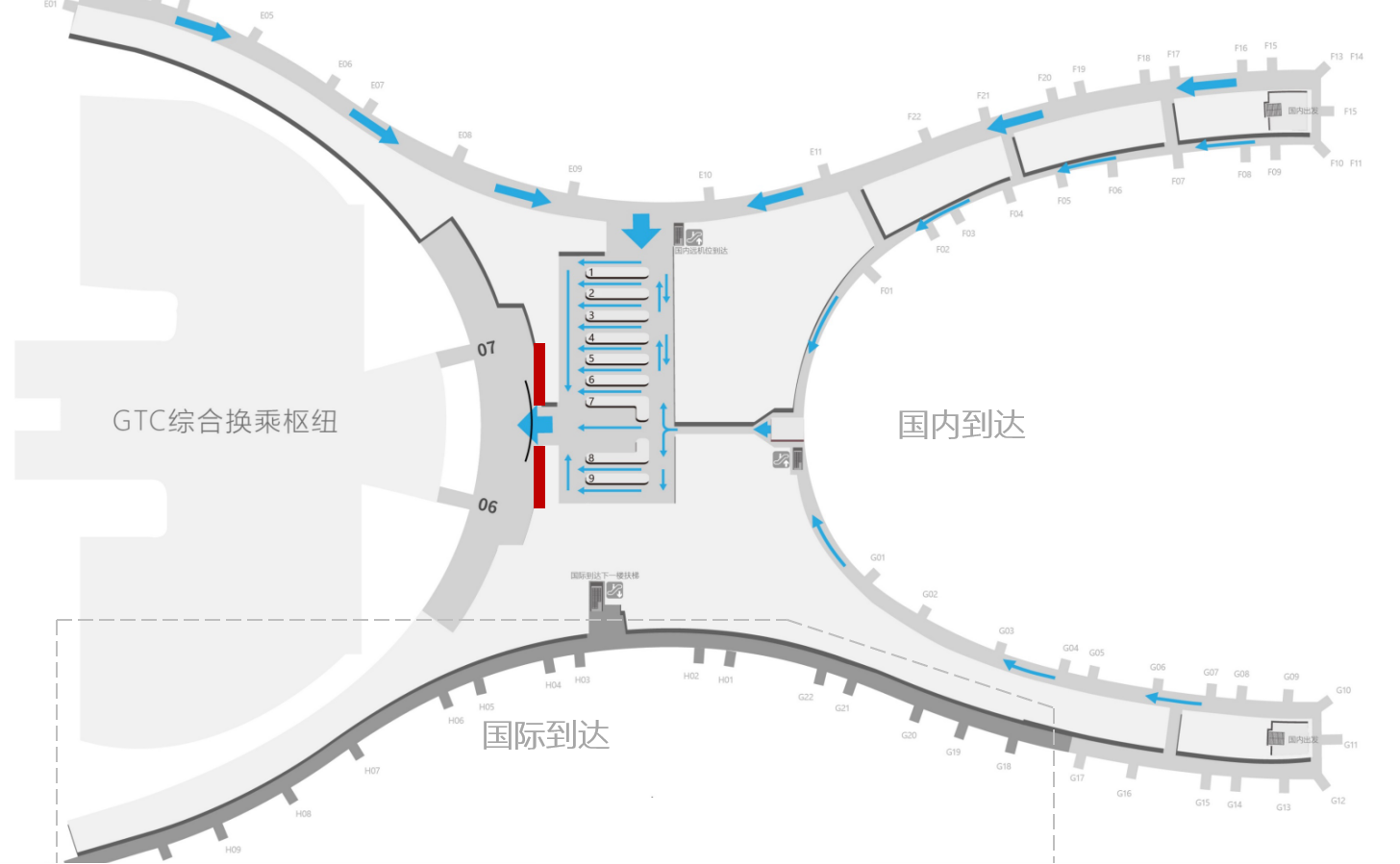 重庆江北机场广告-T3到达行李厅出口LED屏位置图