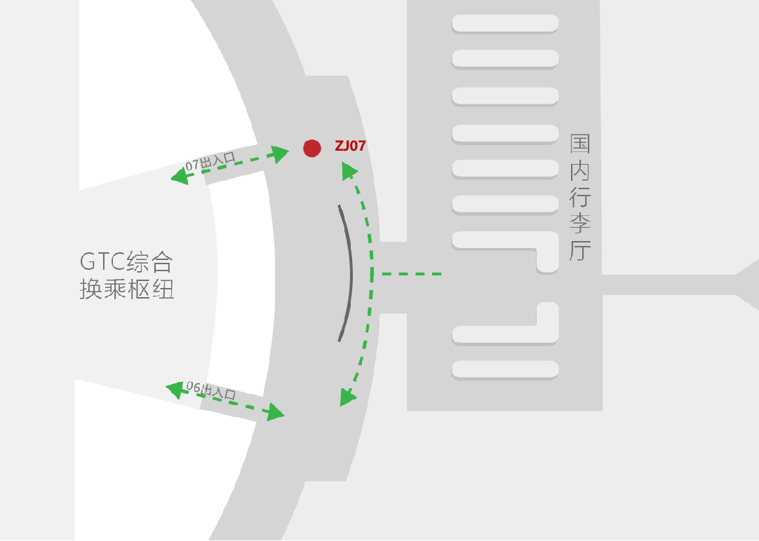 重庆江北机场广告-T3国内到达行李厅出口展台位置图