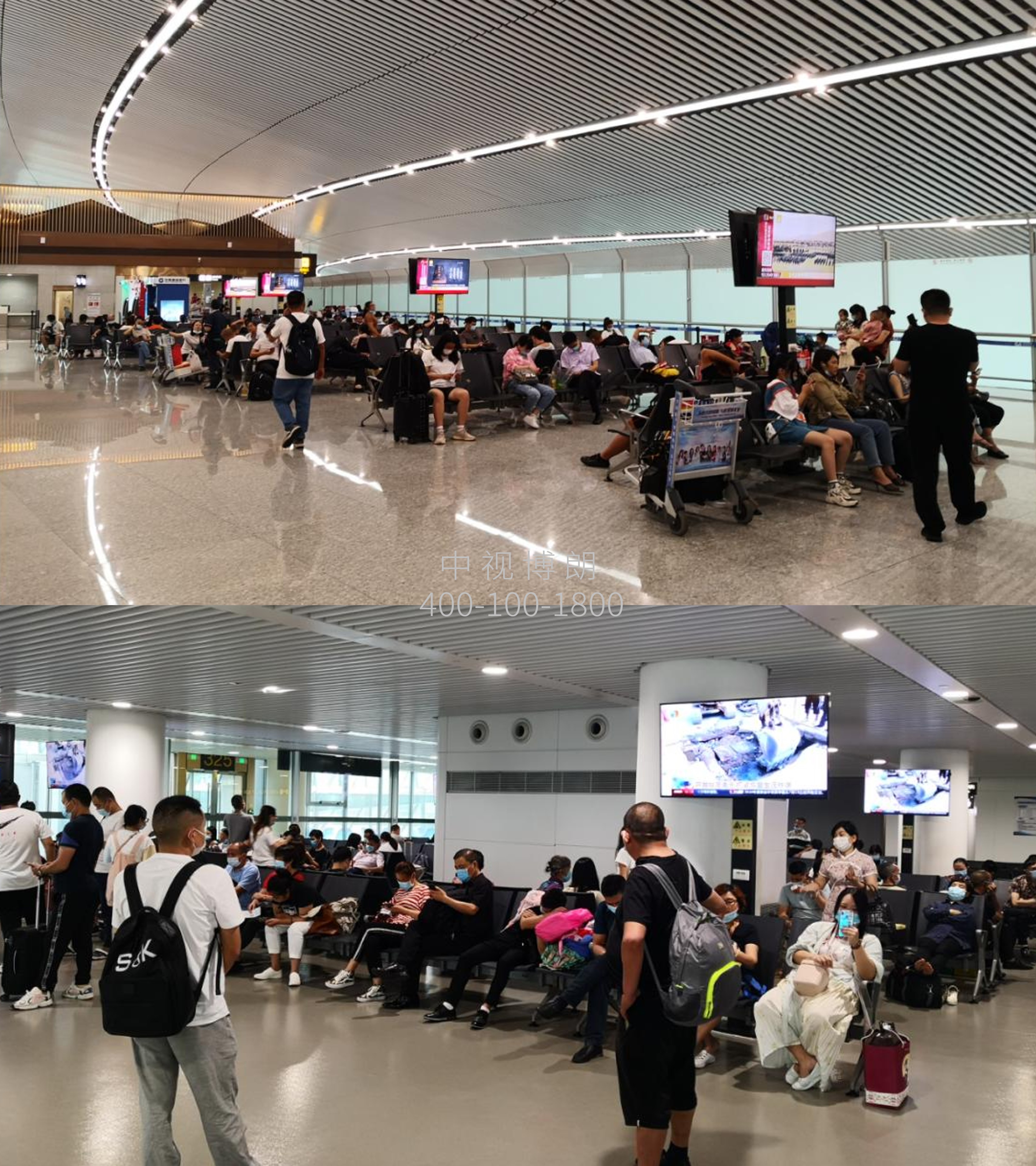 重庆江北机场广告-T2及T3出发全覆盖联排屏幕