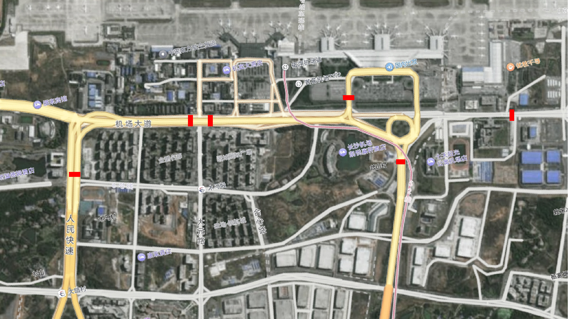 长沙黄花机场广告-机场户外LED大屏套装位置图