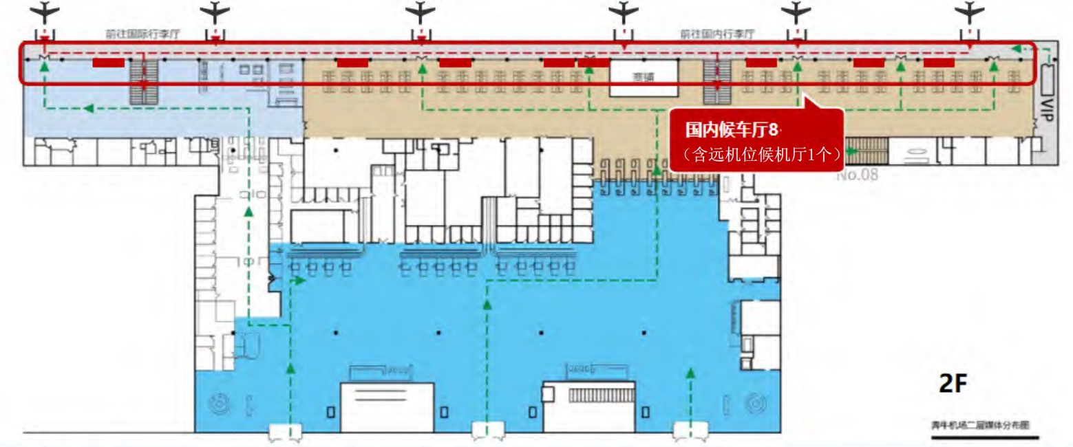 常州奔牛国际机场广告-出发候机厅刷屏套装位置图