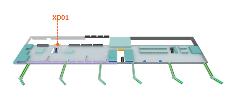 大理机场广告-F2层出发扶梯口落地灯箱点位图