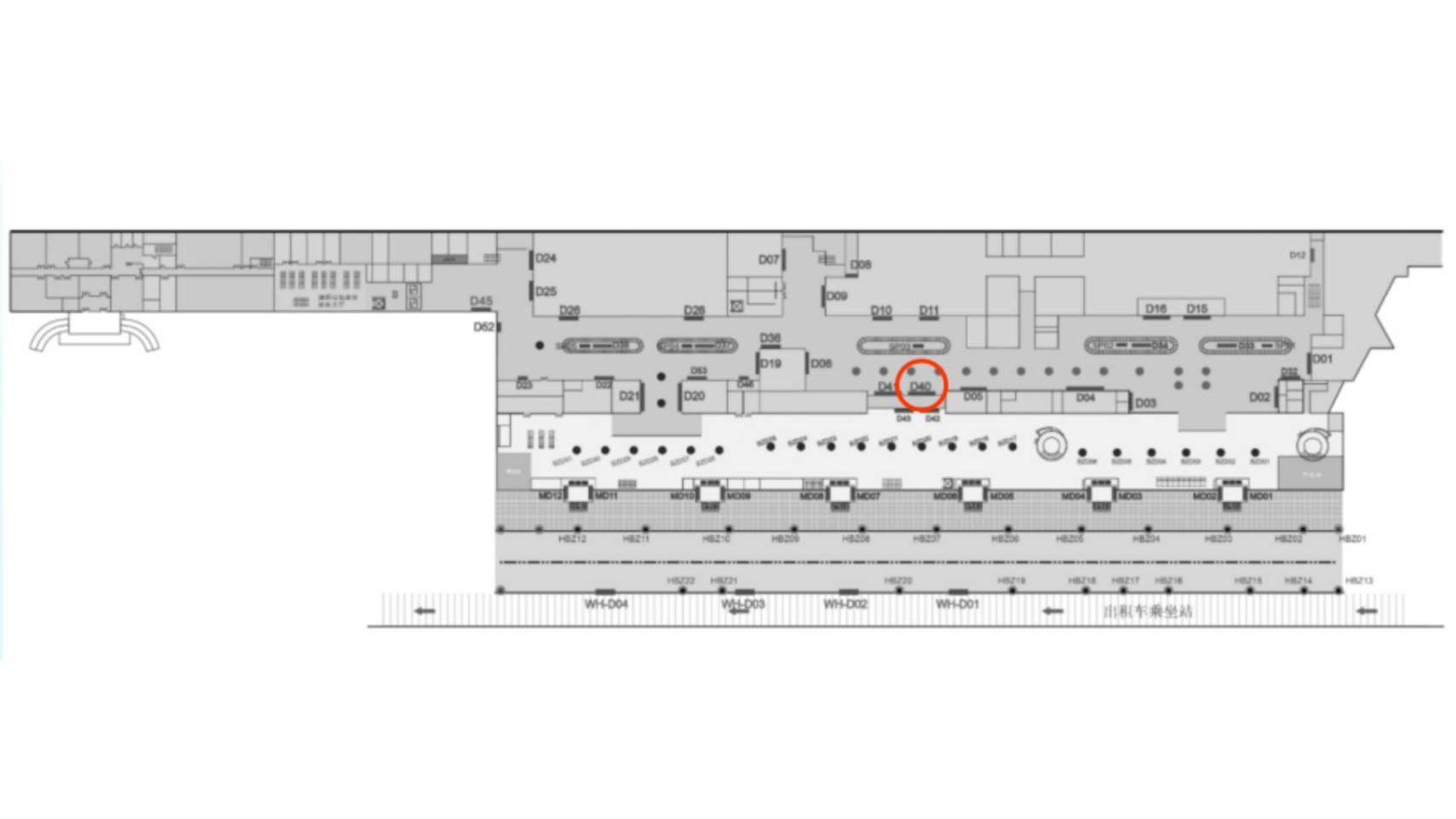 大连机场广告-国内到达通廊灯箱D40点位图