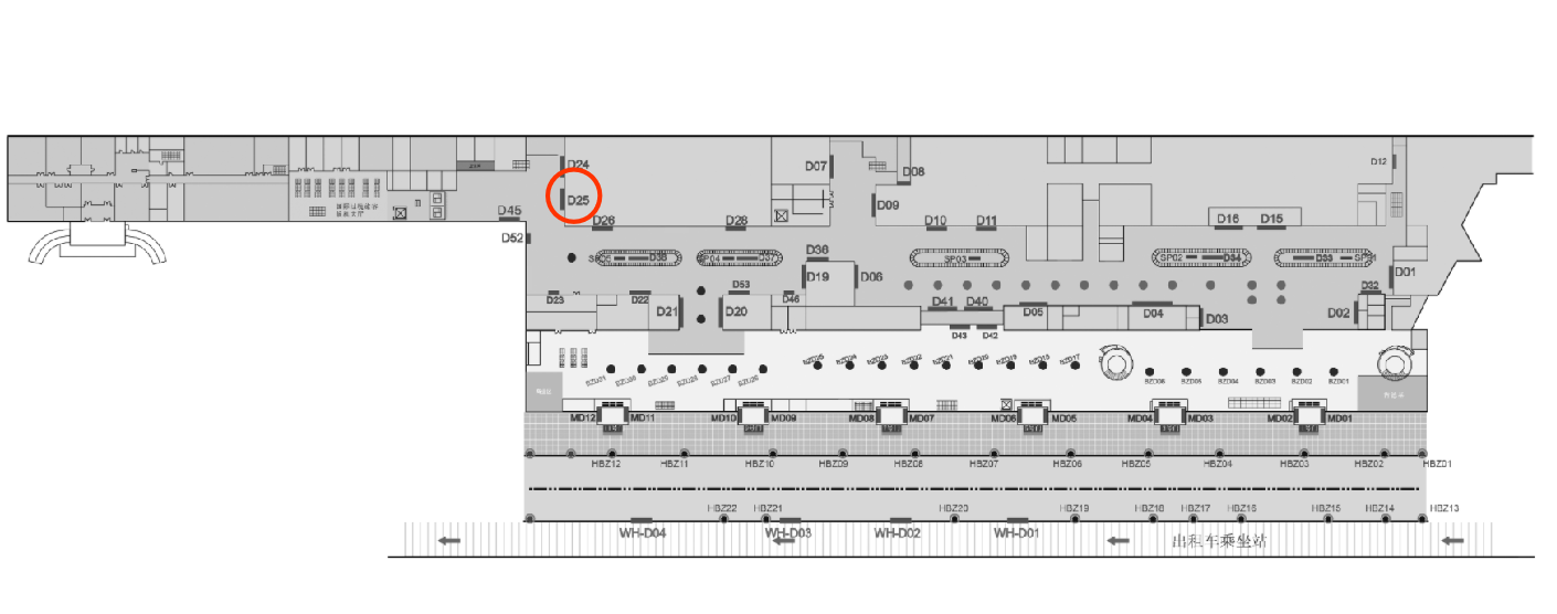 大连机场广告-国内到达通廊灯箱D25点位图