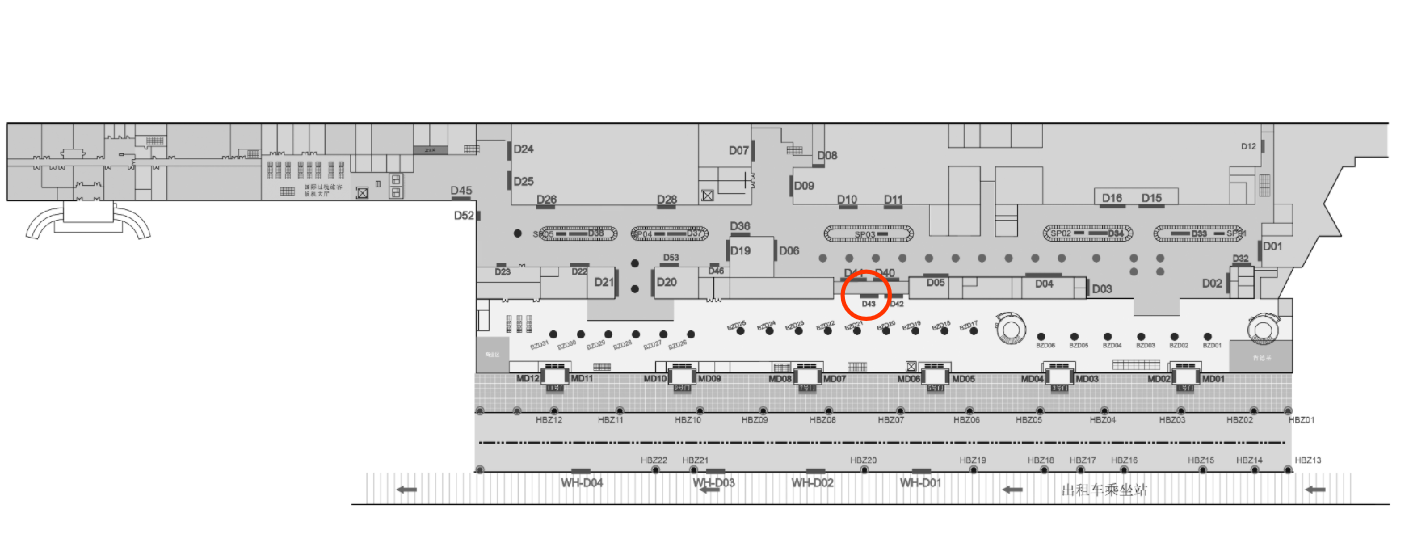 大连机场广告-国内到达通廊灯箱D43点位图