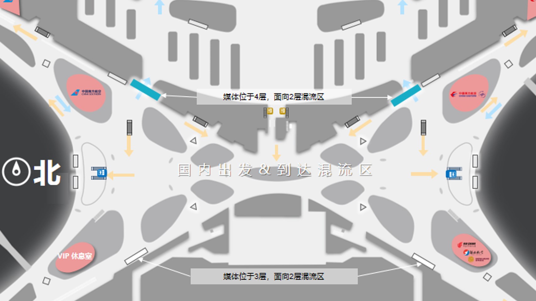 北京大兴国际机场广告-国内混流区LED屏套装3位置图
