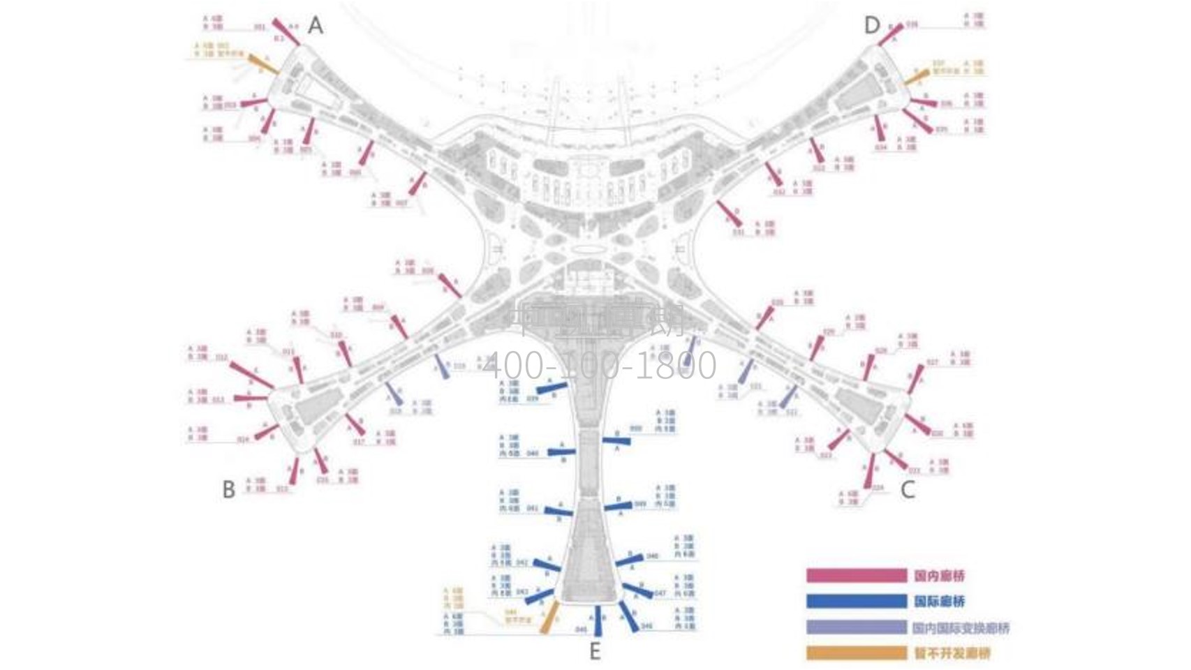 大兴机场广告-ABCDE指廊廊桥内磁吸看板点位图