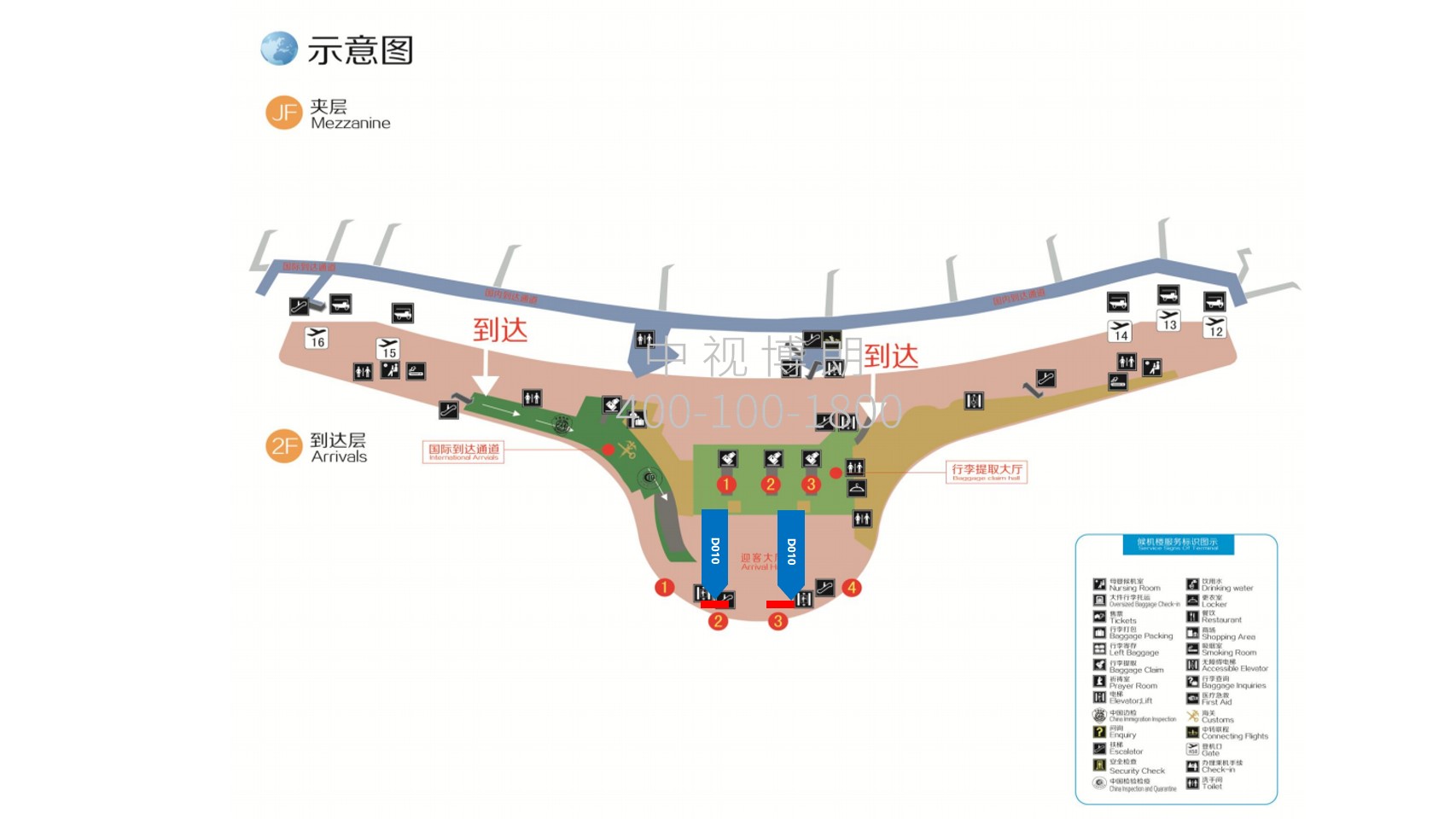 鄂尔多斯机场广告-行李厅出口动感灯箱点位图