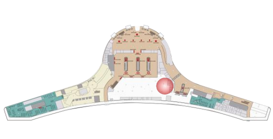 鄂尔多斯伊金霍洛国际机场广告-到达通道汇合处LED屏位置图