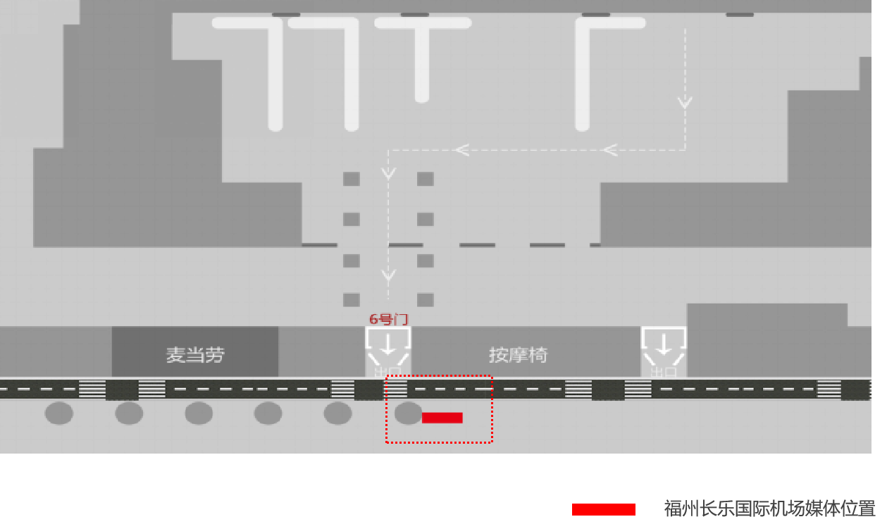 福州长乐机场广告广告-国内到达出口LED大屏位置图