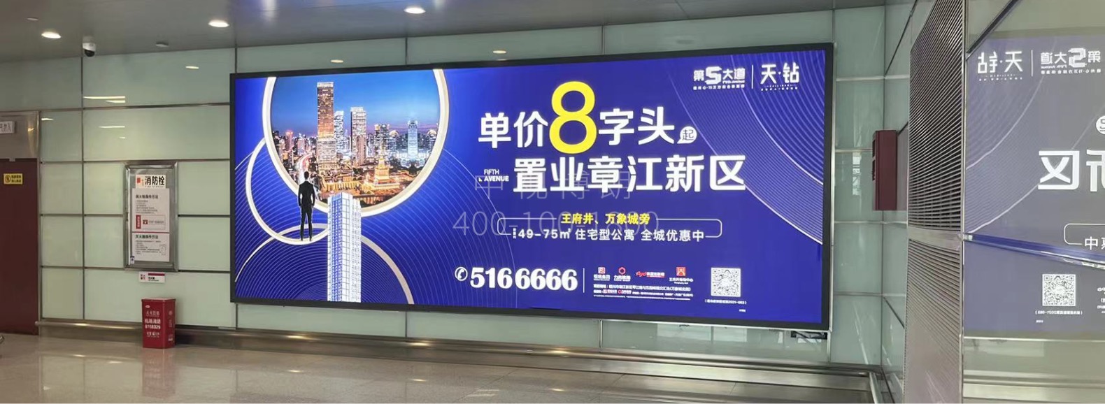 赣州黄金机场广告-T2国内到达行李厅墙面灯箱1