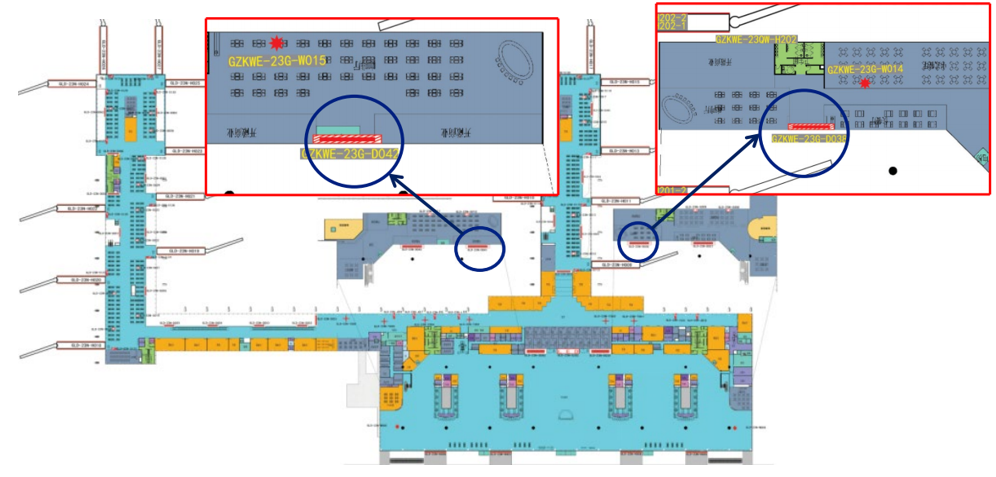 贵阳机场广告-T2出发层左右浮岛灯箱D038/42点位图